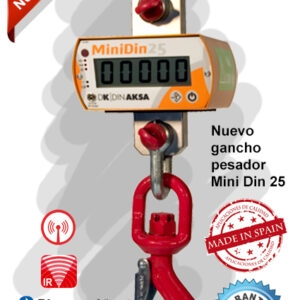 GANCHO PESADOR MINIDIN-25 DE 300 A 10.000 KG. – DISPLAY LCD DE 25MM